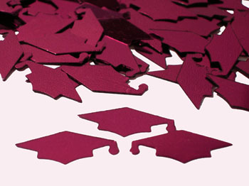 Burgundy Graduation Cap Confetti